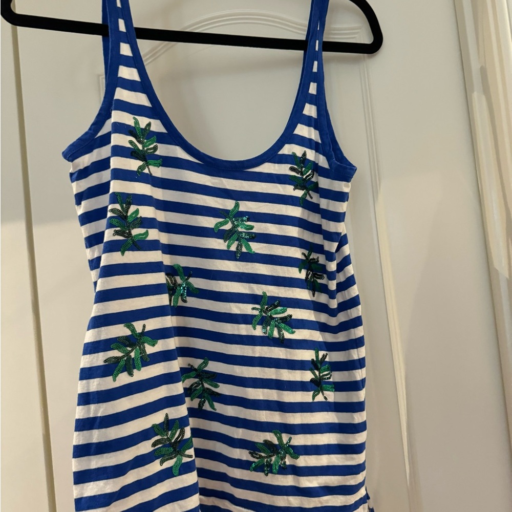J crew sequin palm tank